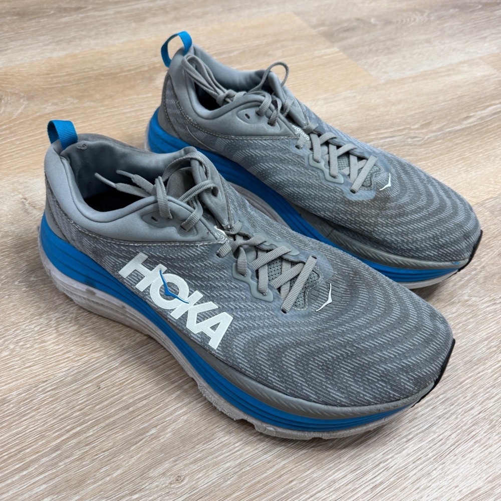 Hoka Gaviota 5 Mens Running Shoes Grey Blue Stability Sneakers 1127929 Size 11.5